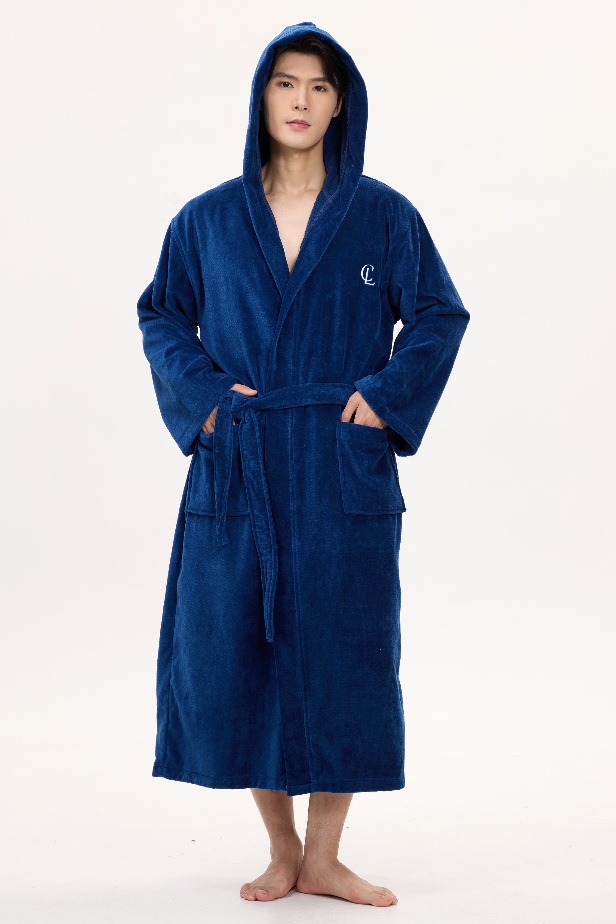 Royal Navy Velvetica™ Hooded Luxury Bathrobe - Crescentt