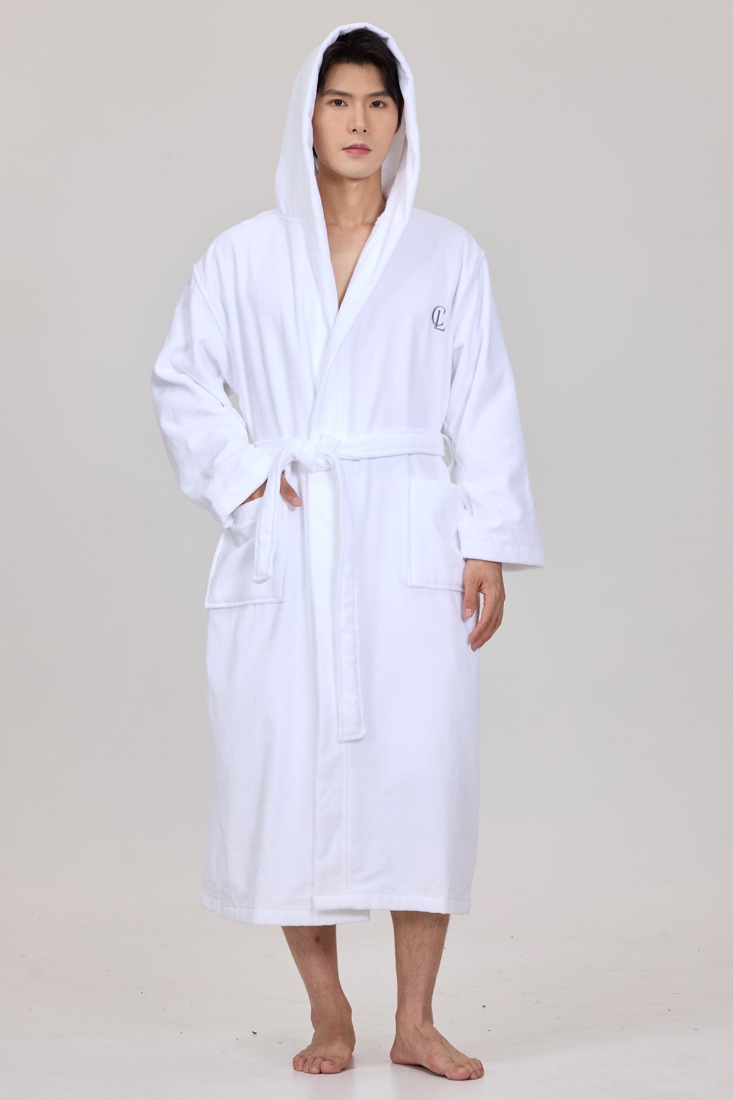 Arctic White Velvetica™ Hooded Luxury Bathrobe