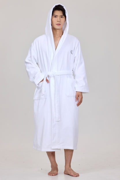 Arctic White Velvetica™ Hooded Luxury Bathrobe