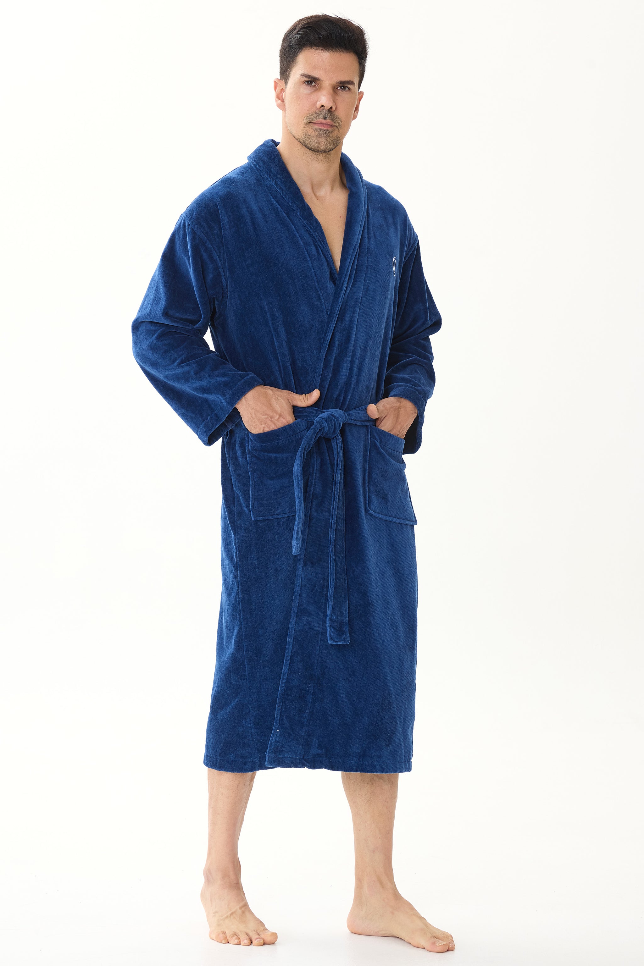 Royal Navy Velvetica™ Shawl Luxury Bathrobe - Crescentt