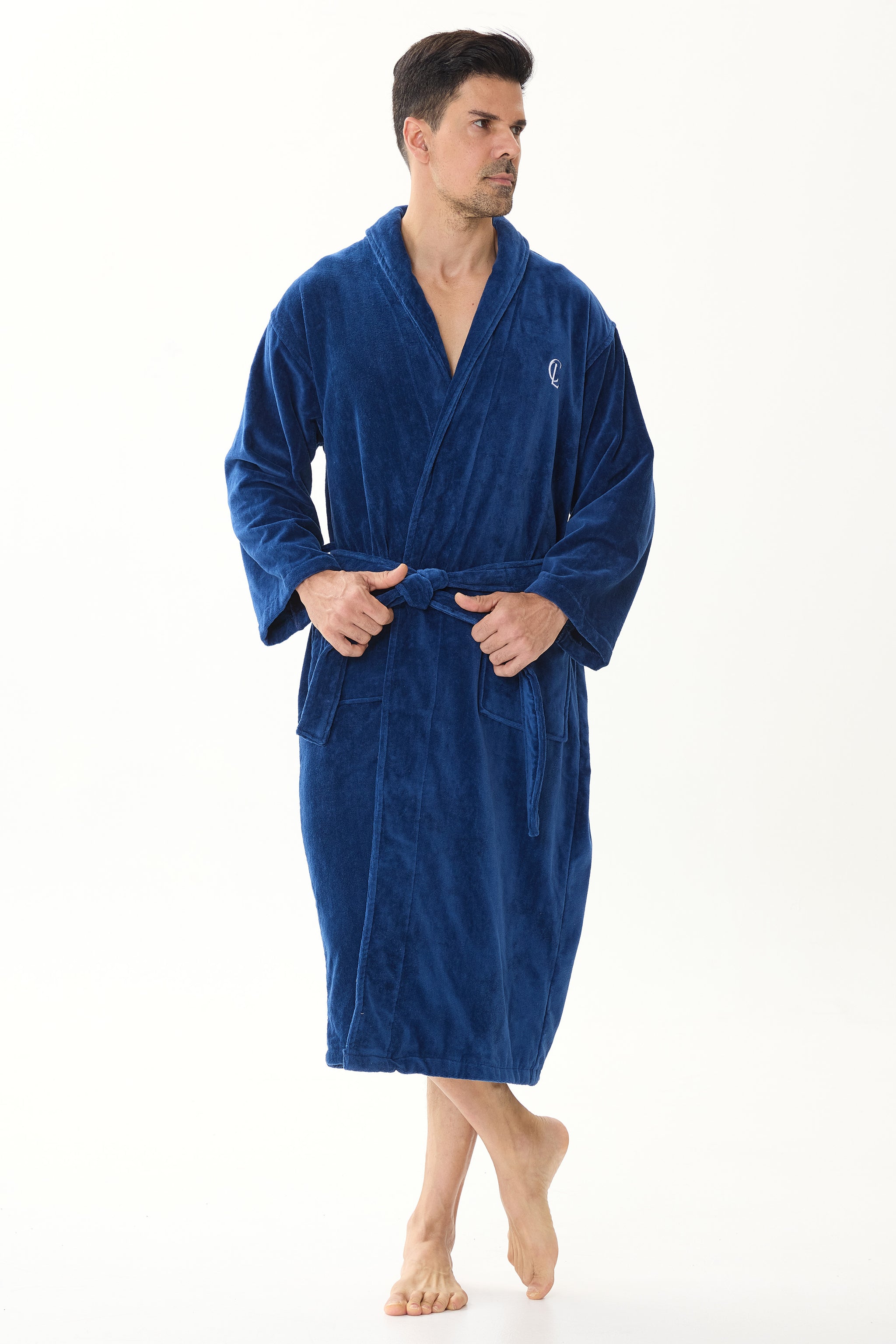 Royal Navy Velvetica™ Shawl Luxury Bathrobe - Crescentt