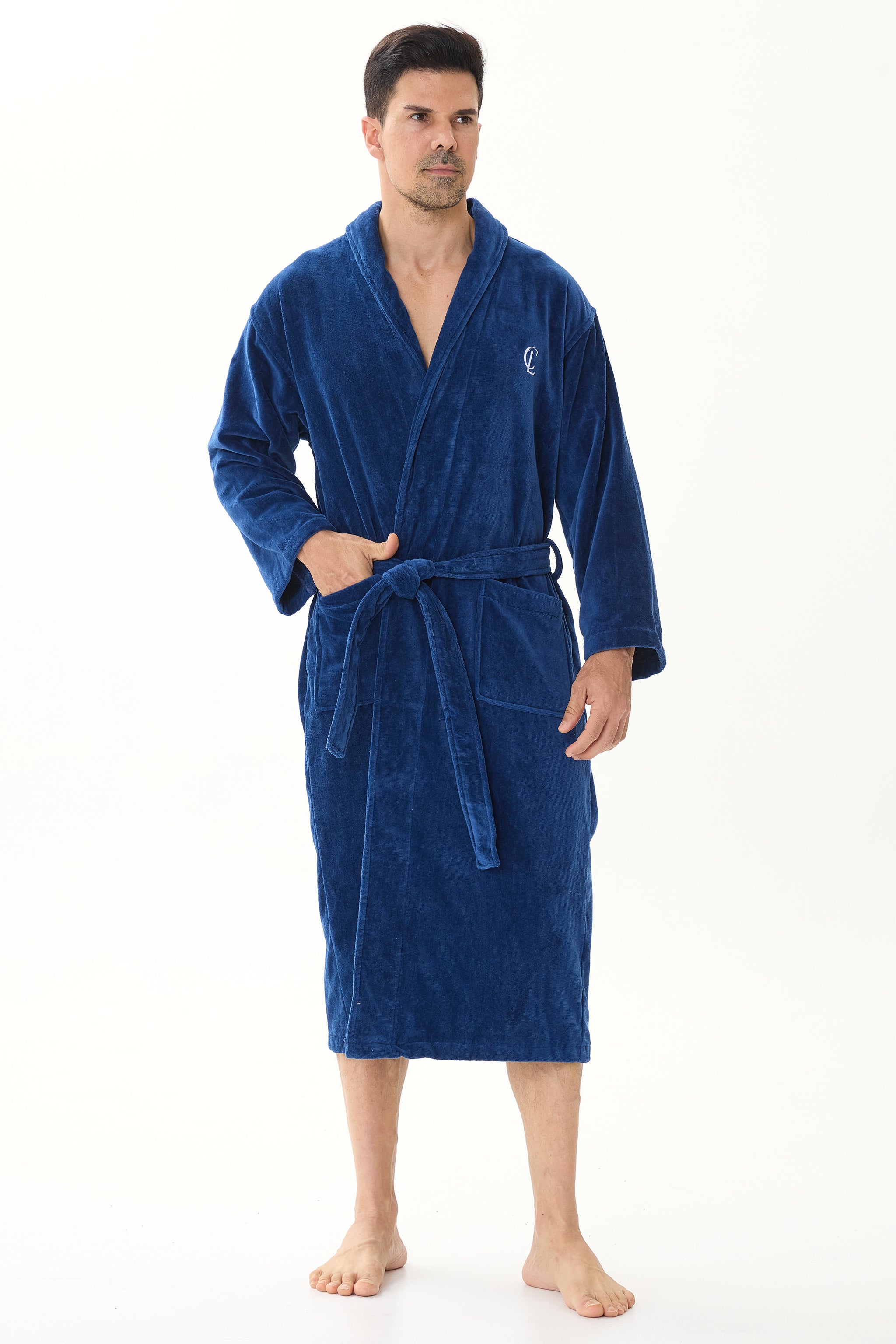Royal Navy Velvetica™ Shawl Luxury Bathrobe - Crescentt