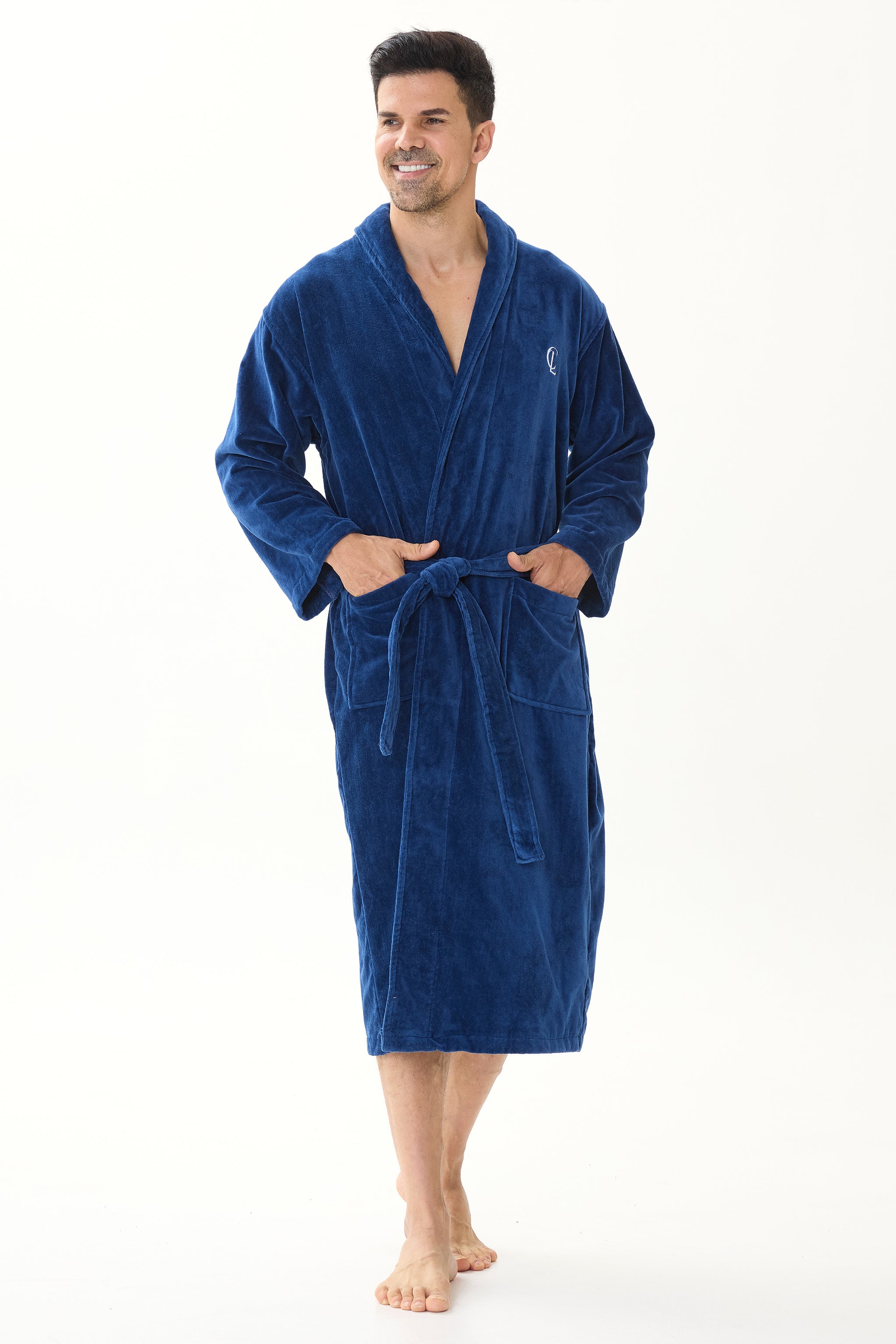 Royal Navy Velvetica™ Shawl Luxury Bathrobe - Crescentt