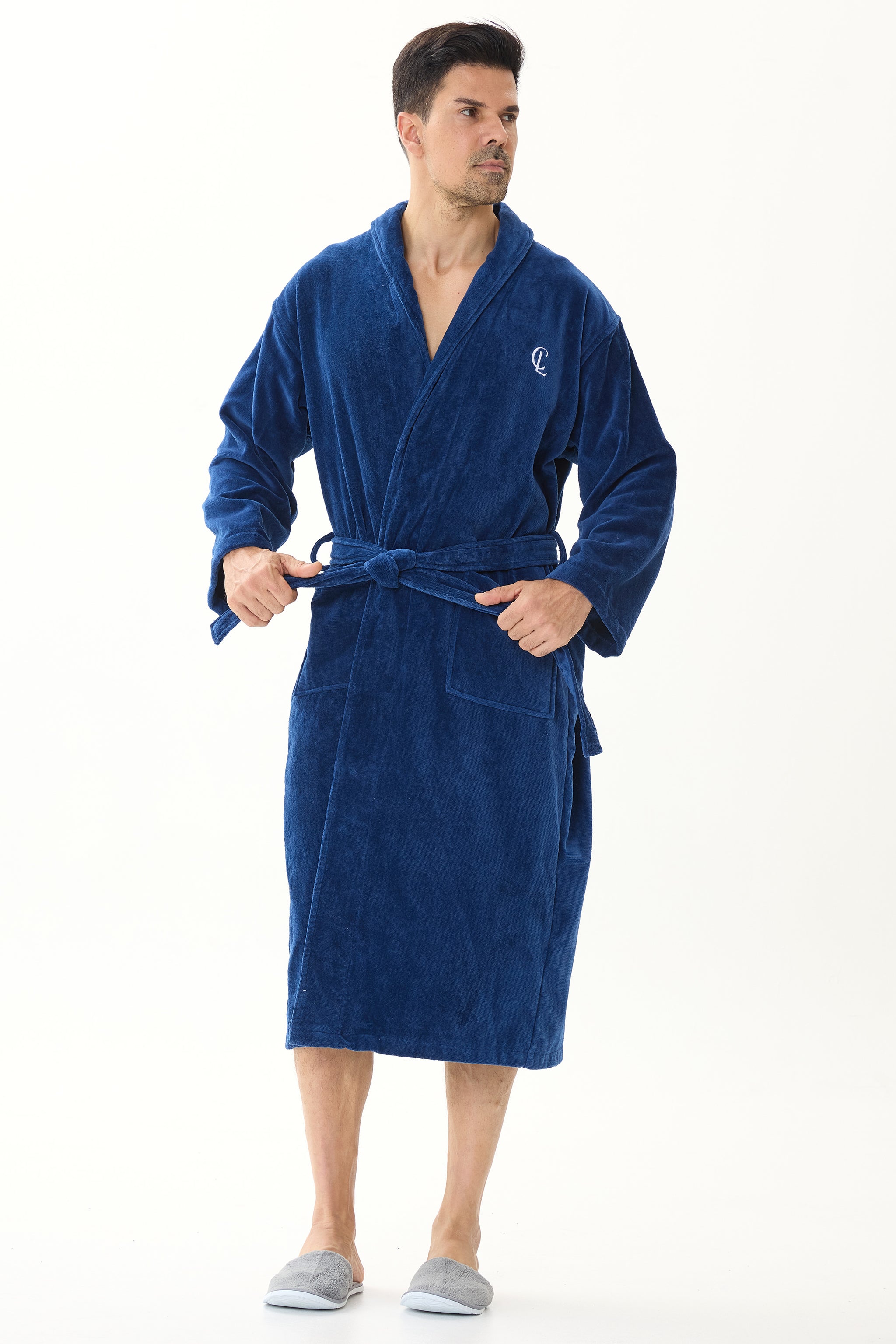 Royal Navy Velvetica™ Shawl Luxury Bathrobe - Crescentt