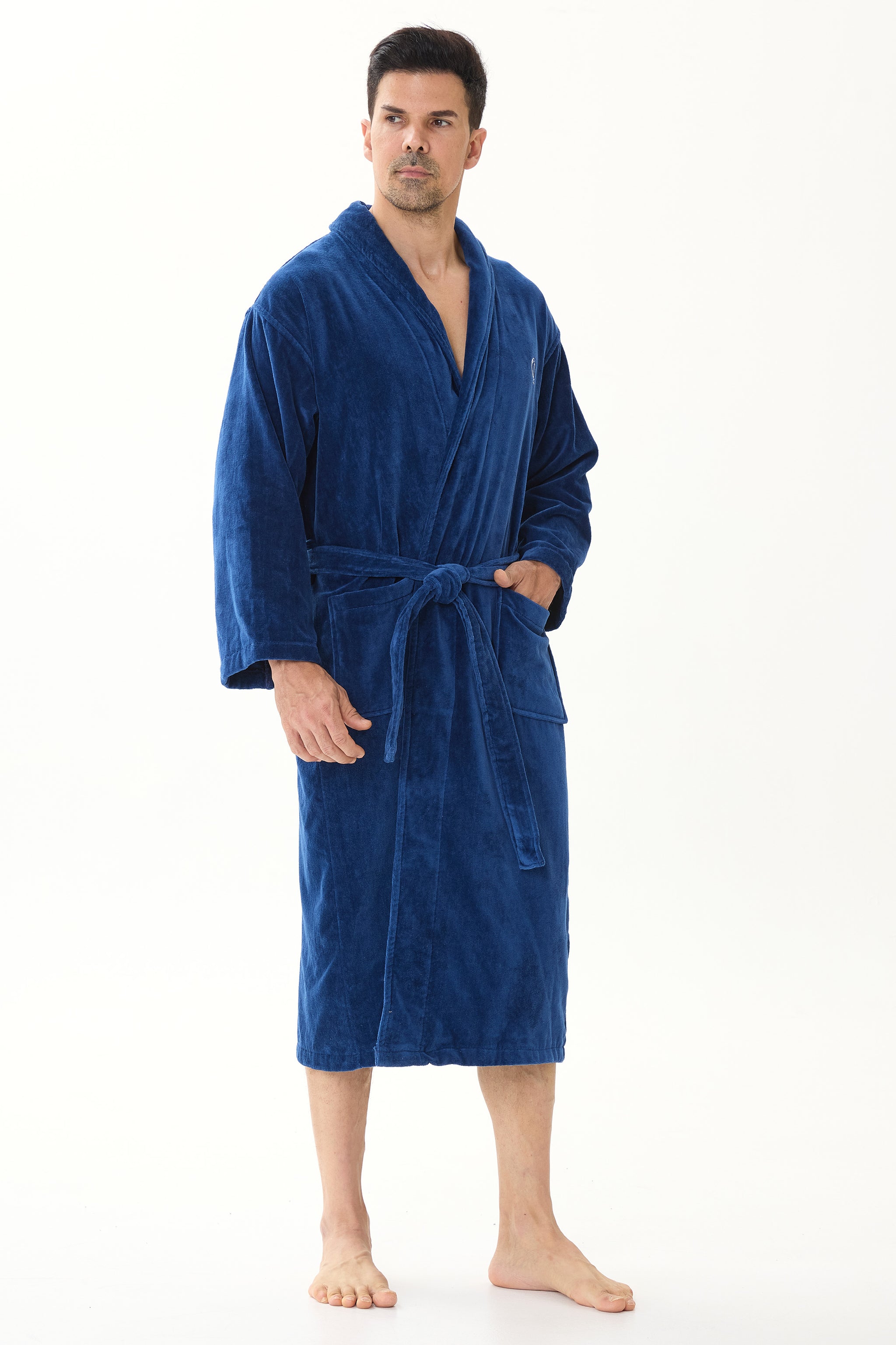 Royal Navy Velvetica™ Shawl Luxury Bathrobe - Crescentt