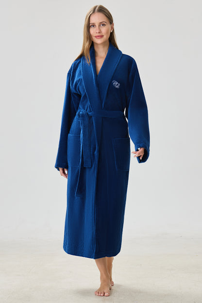 Velvetica™Luxe Badjas-Sjaalkraag (Wit)