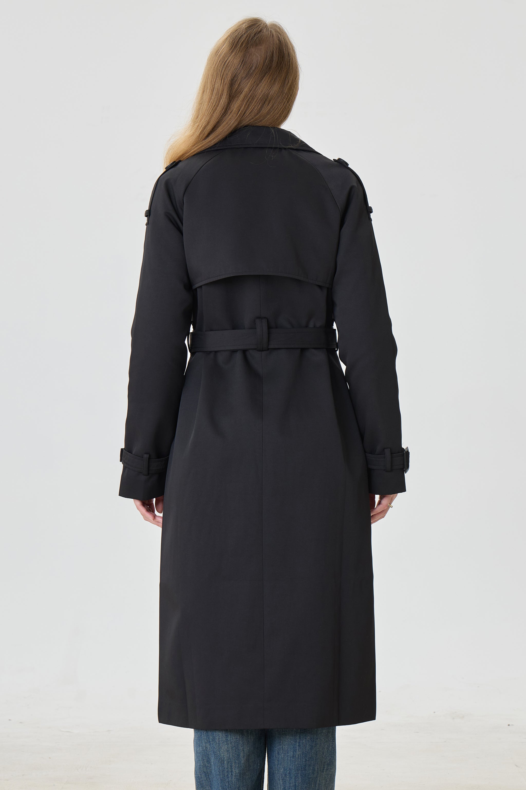 Timeless Black Marquise™ Water-Resistant Trench Coat - Crescentt