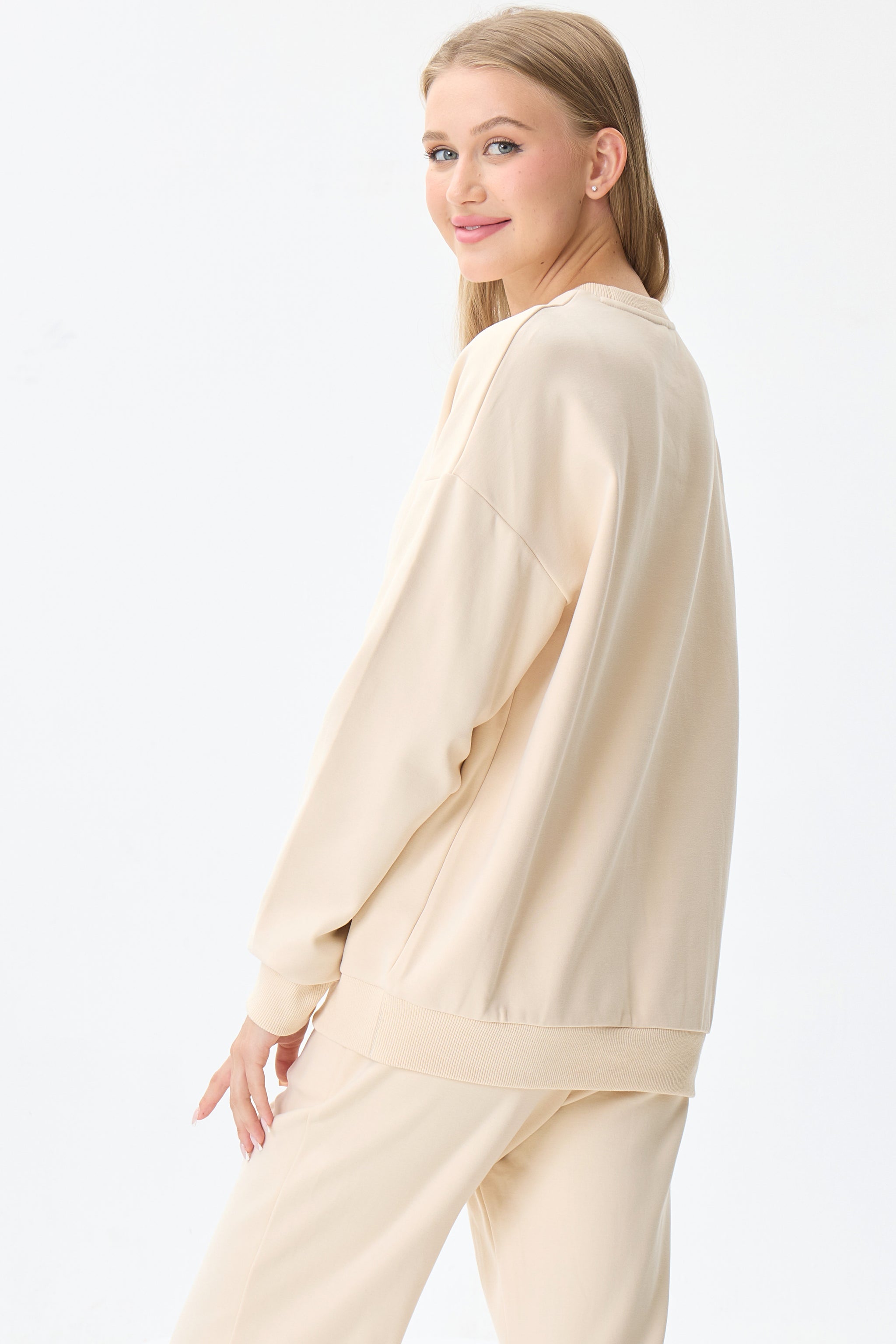 Vanilla Crème Cloud Luxe™ Athleisure Soft Lounge Set - Crescentt