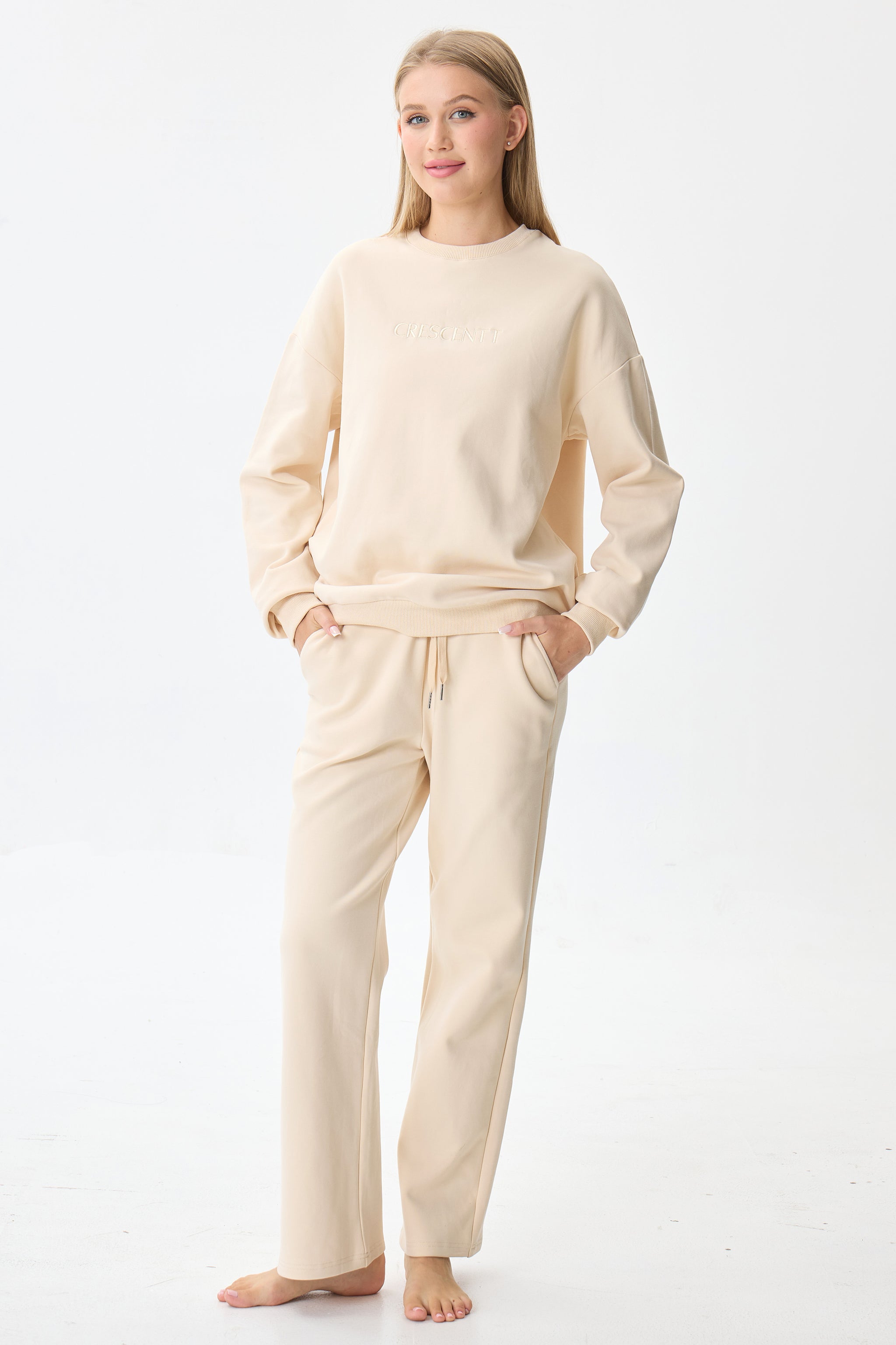 Vanilla Crème Cloud Luxe™ Athleisure Soft Lounge Set - Crescentt