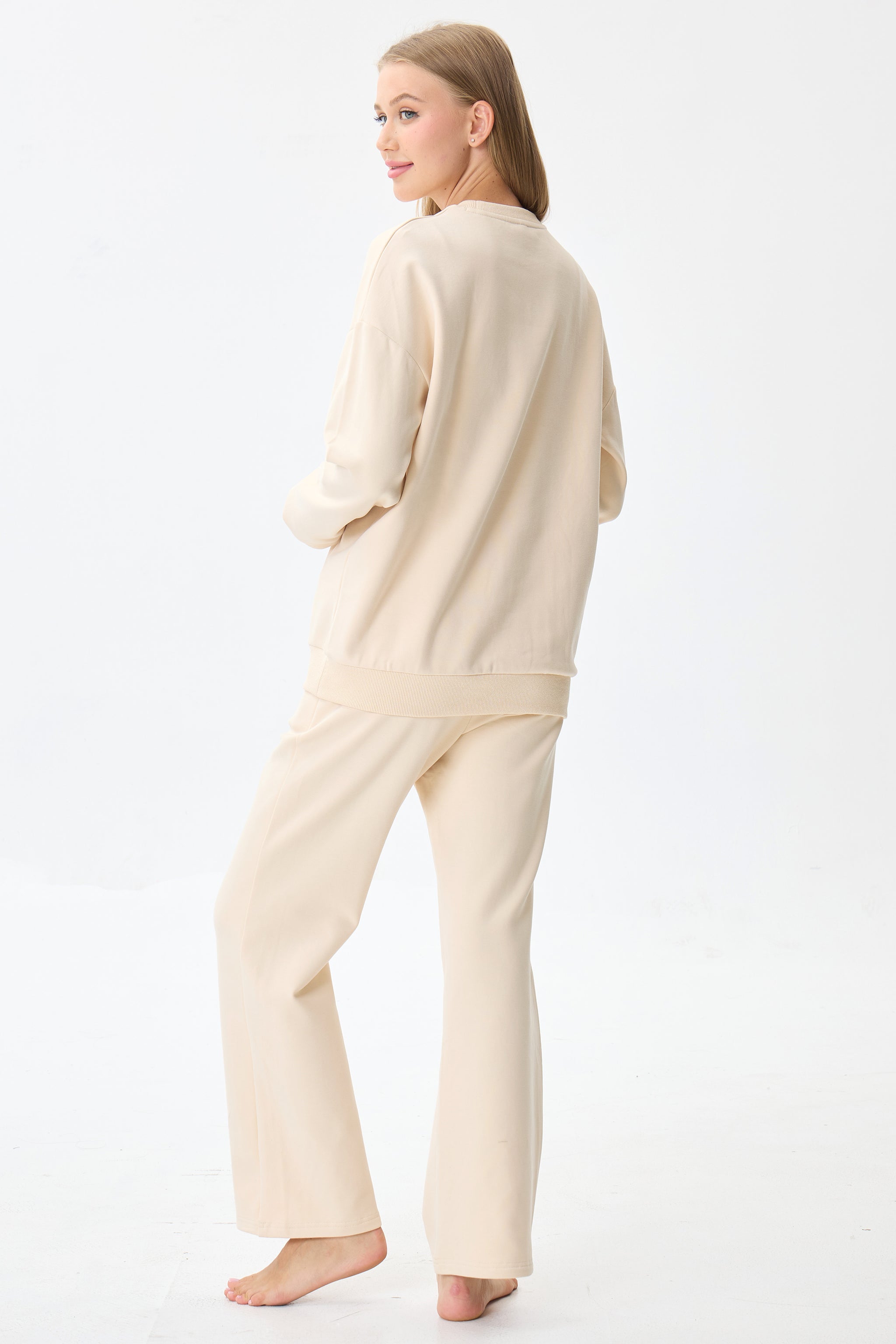 Vanilla Crème Cloud Luxe™ Athleisure Soft Lounge Set - Crescentt