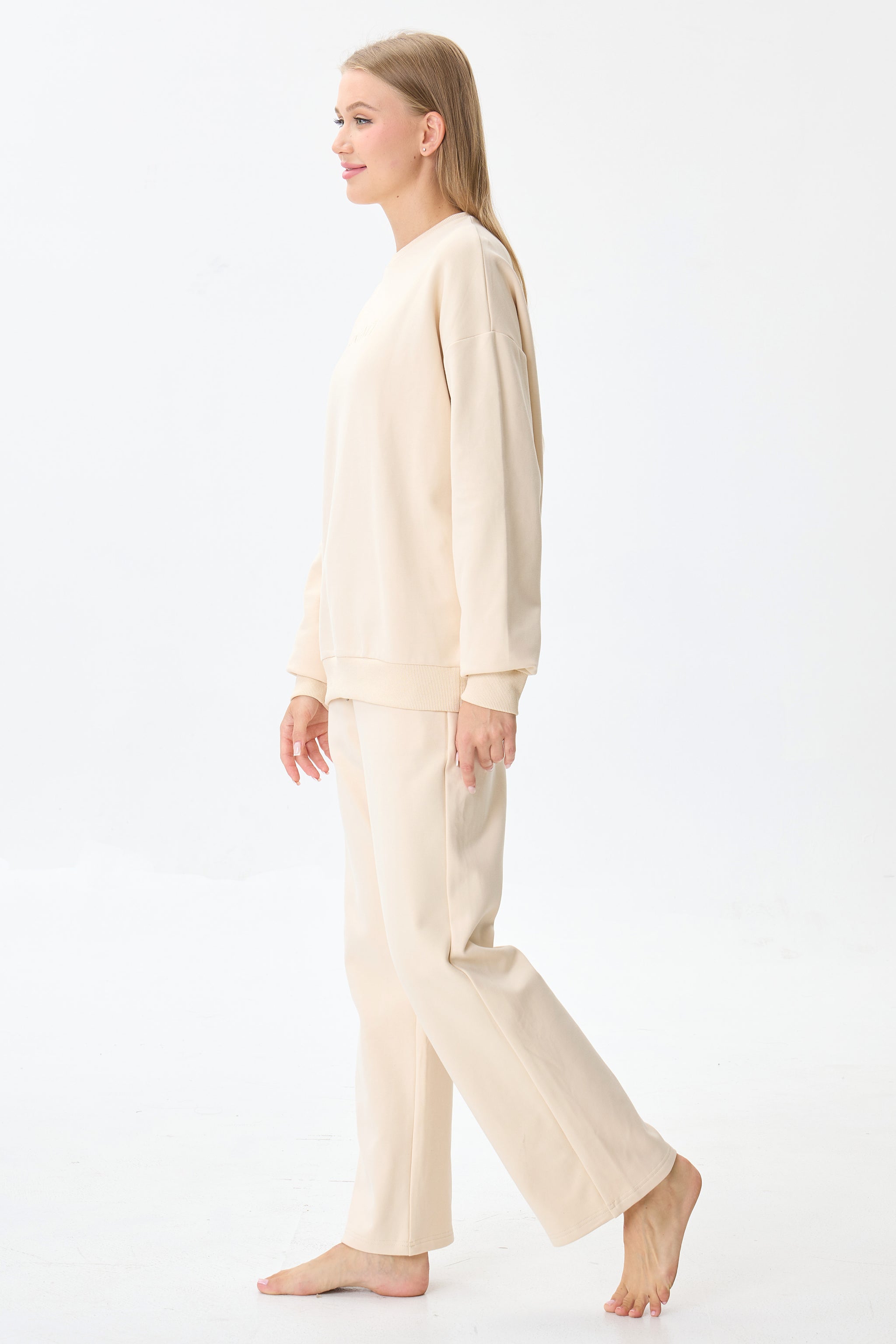 Vanilla Crème Cloud Luxe™ Athleisure Soft Lounge Set - Crescentt