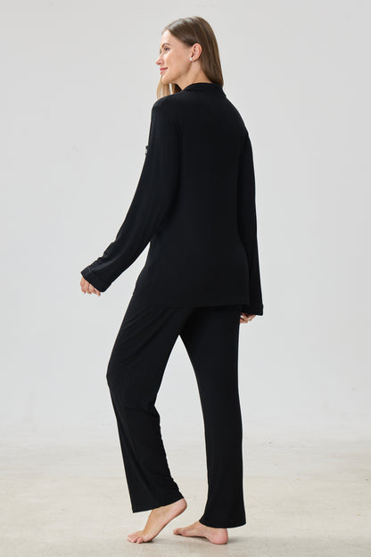 Raven Luxe Modal Silk™ Pajama Set – Long Sleeve & Pants