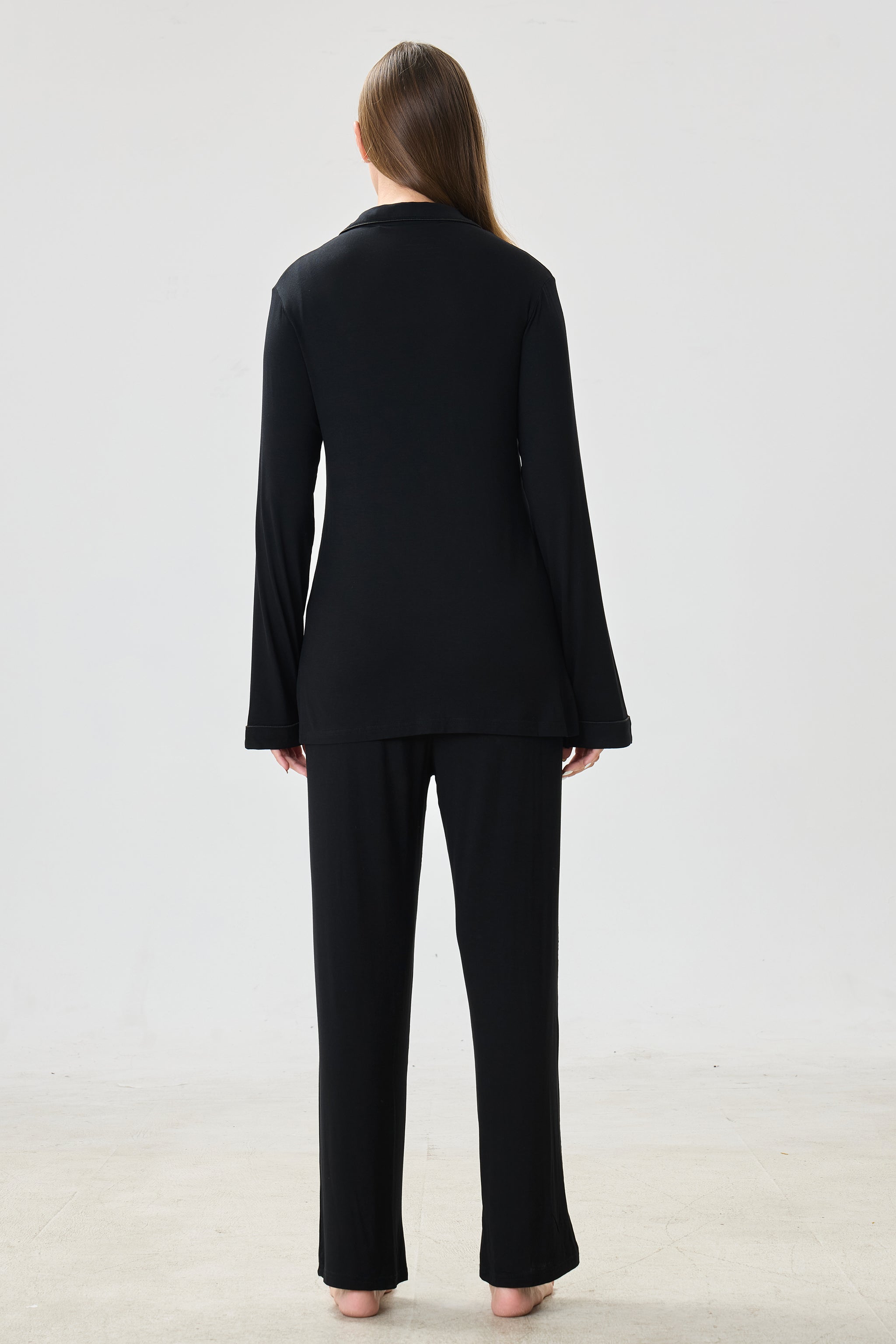 Raven Luxe Modal Silk™ Pajama Set – Long Sleeve & Pants - Crescentt
