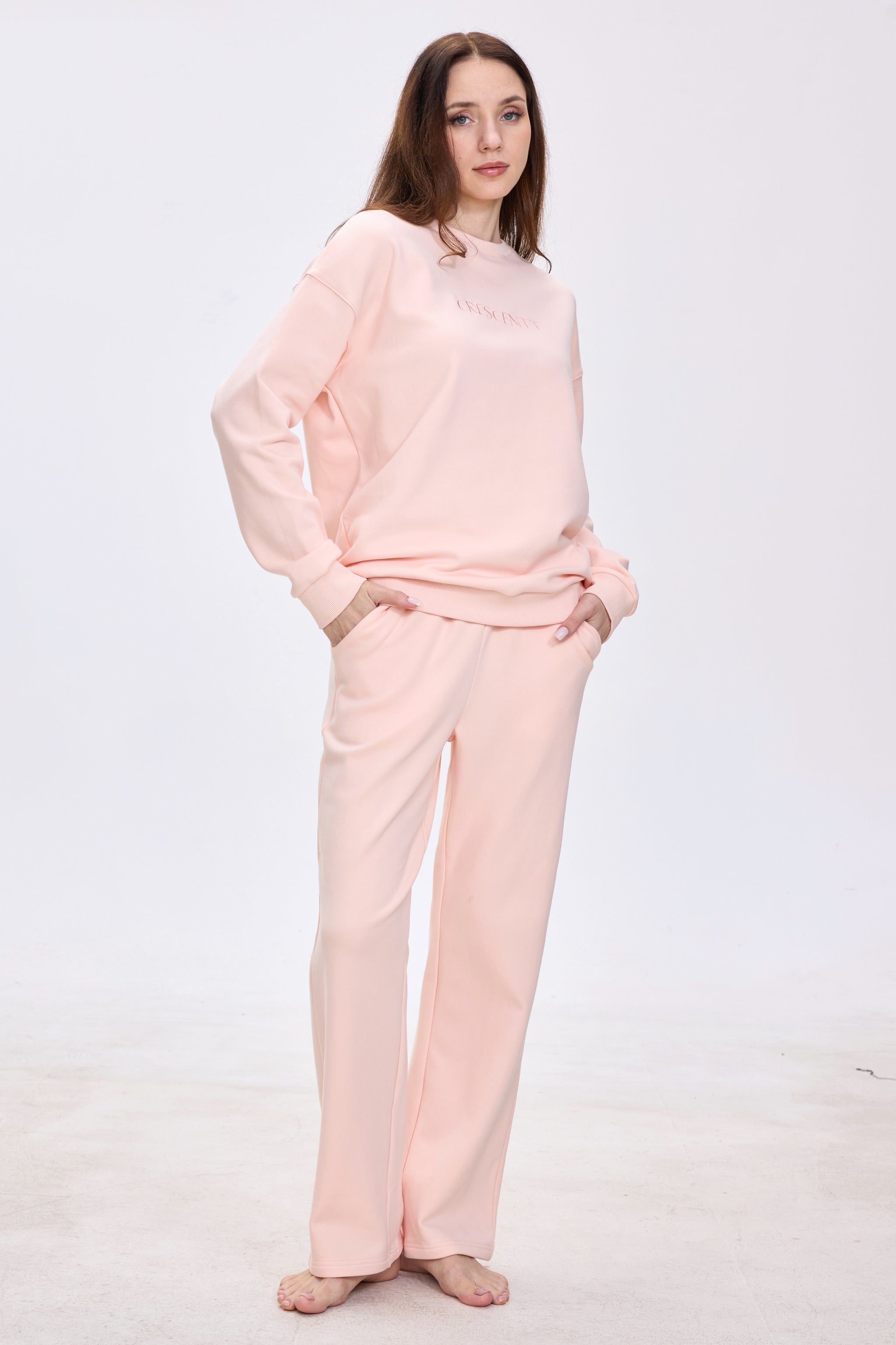 Peach Blossom Cloud Luxe™ Athleisure Soft Lounge Set - Crescentt