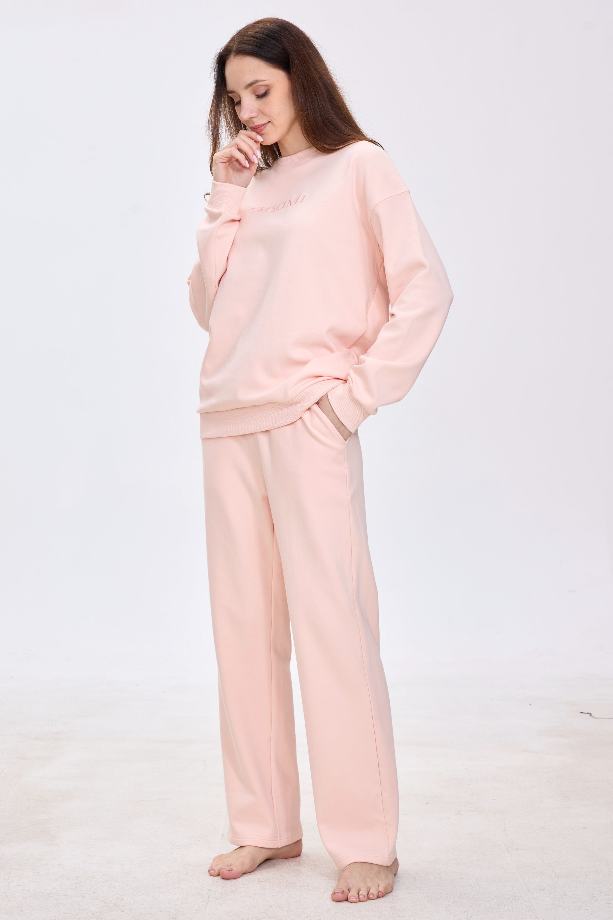 Peach Blossom Cloud Luxe™ Athleisure Soft Lounge Set - Crescentt