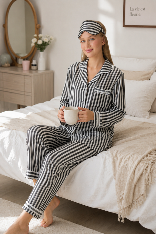 Pinstripe Emery™ Silk Pajama Set