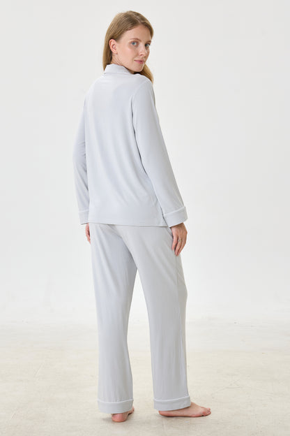 Platinum Bamboo Silk™ Pajama Set – Long Sleeve & Pants