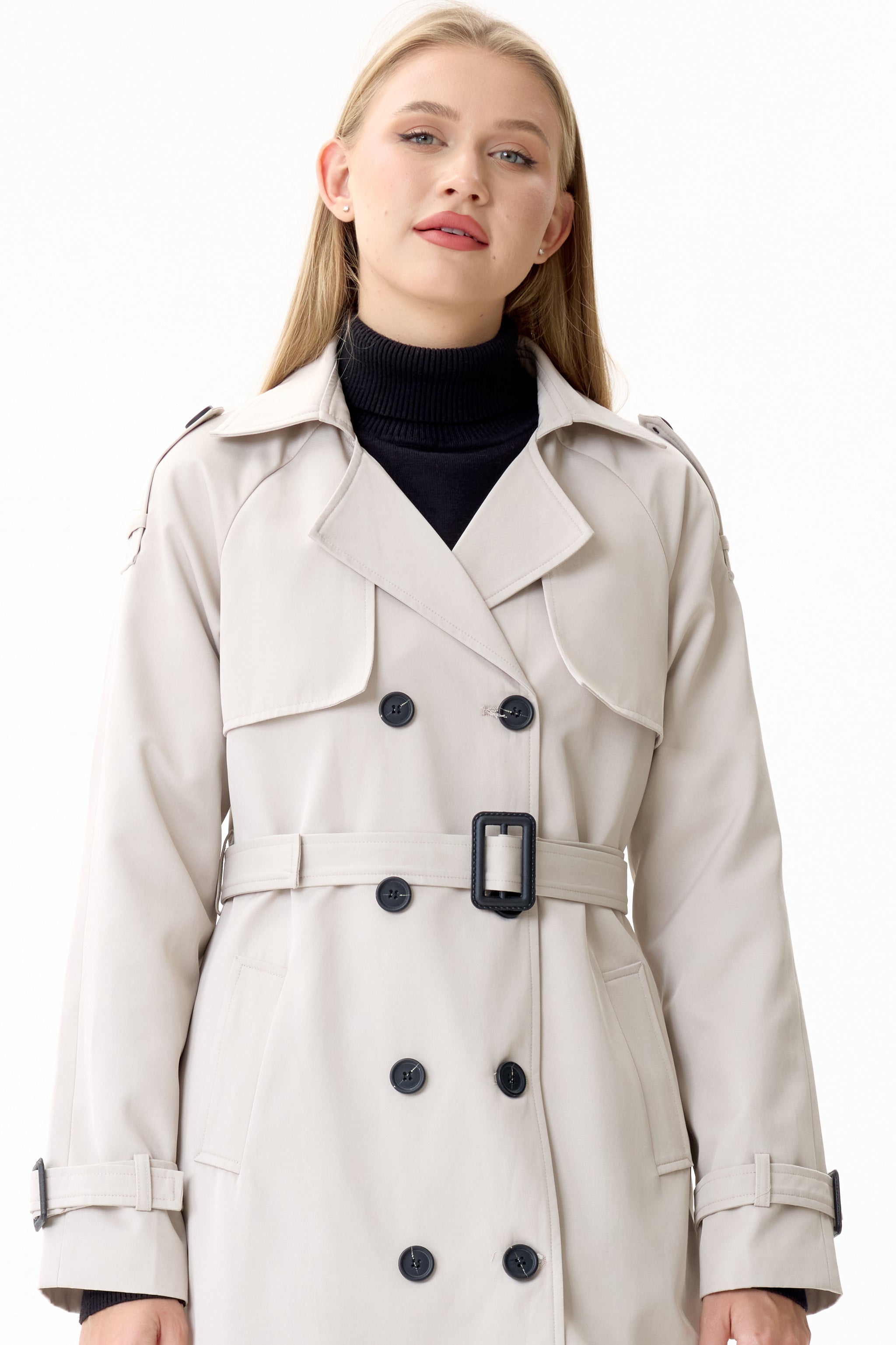 Porcelain Marquise™ Water-Resistant Trench Coat - Crescentt