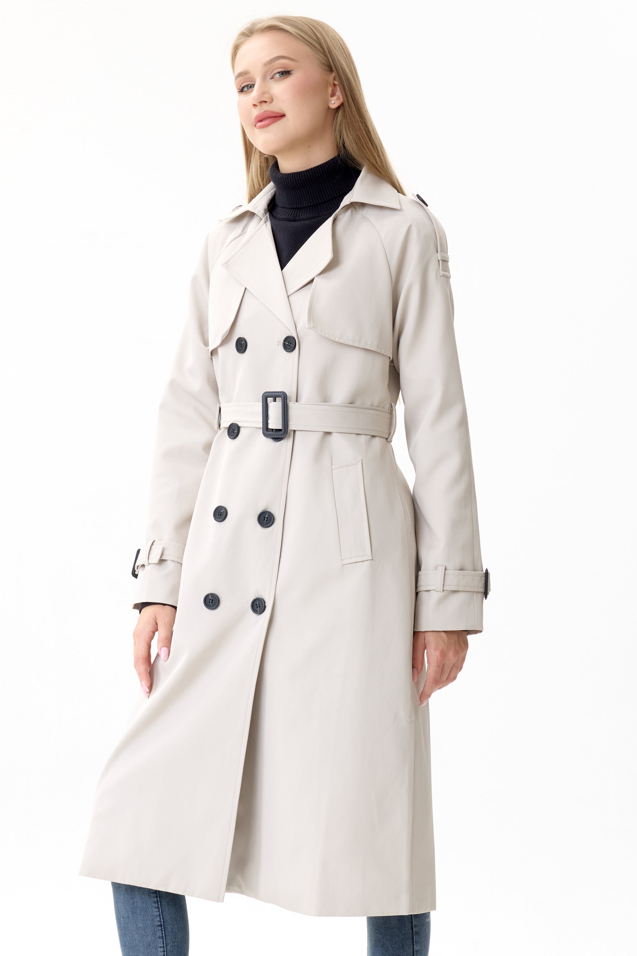 Porcelain Marquise™ Water-Resistant Trench Coat - Crescentt