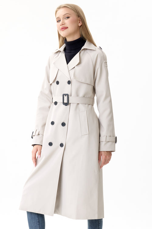 Porcelain Marquise™ Water-Resistant Trench Coat - Crescentt
