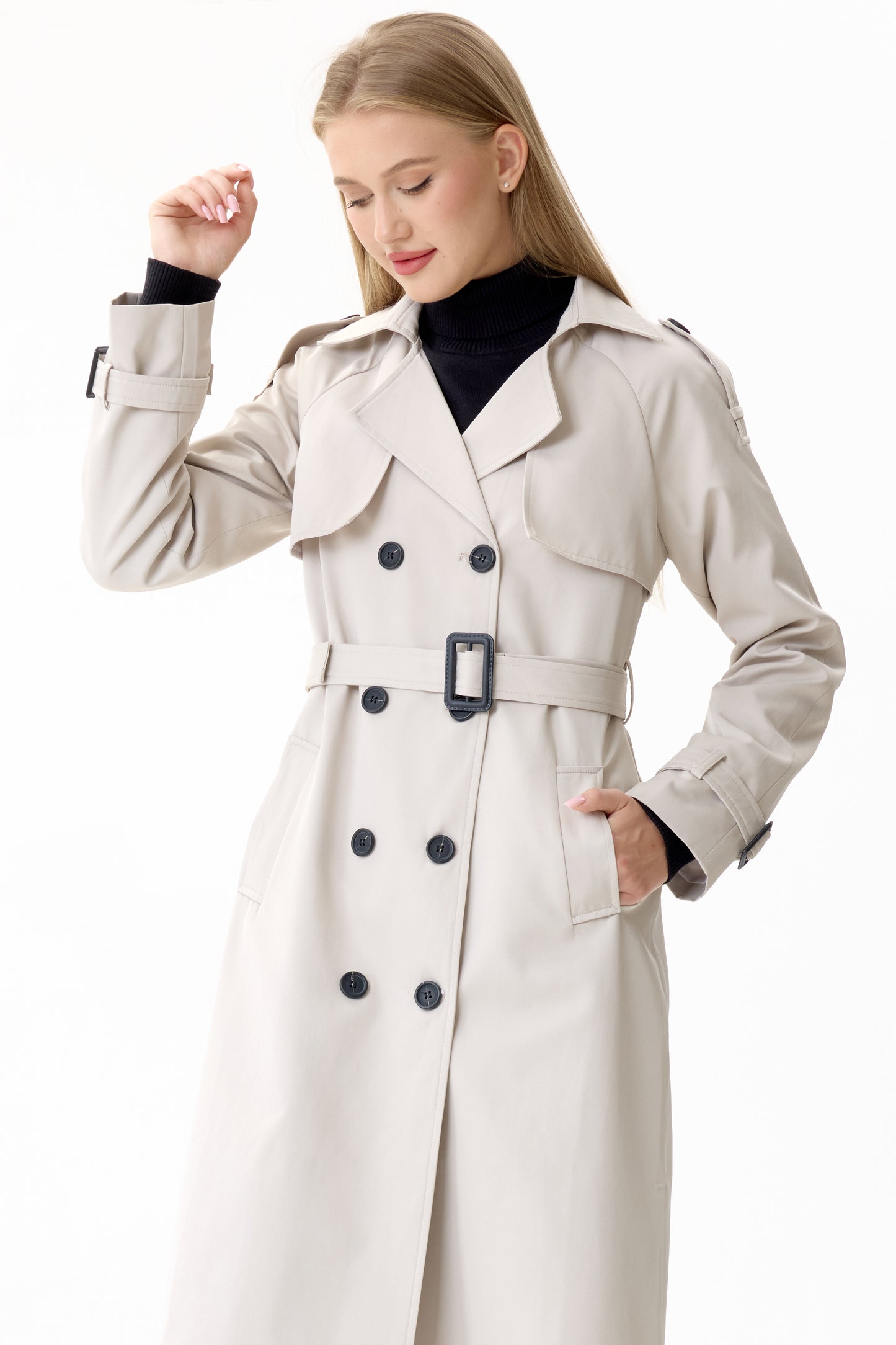 Porcelain Marquise™ Water-Resistant Trench Coat