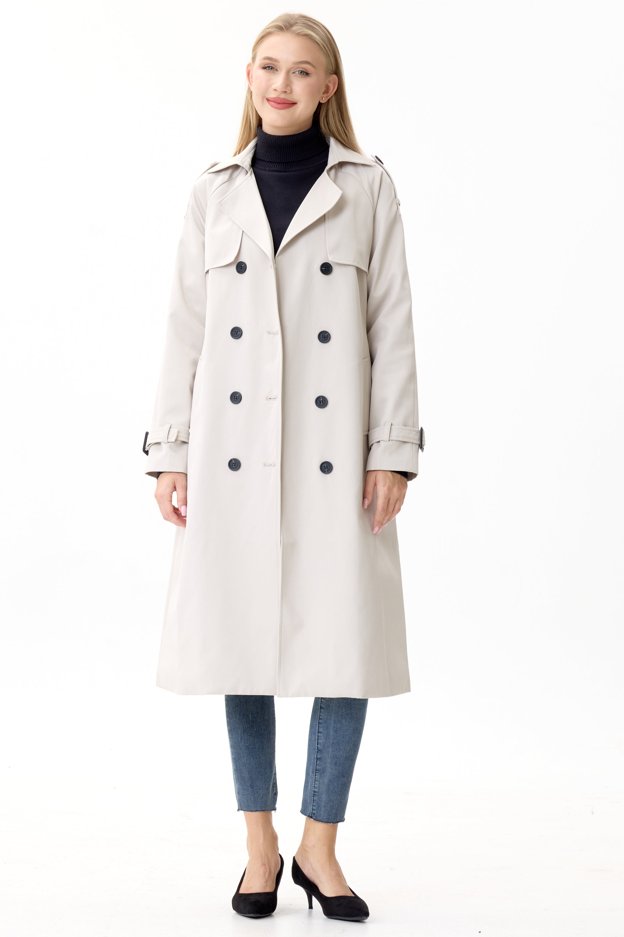 Porcelain Marquise™ Water-Resistant Trench Coat - Crescentt