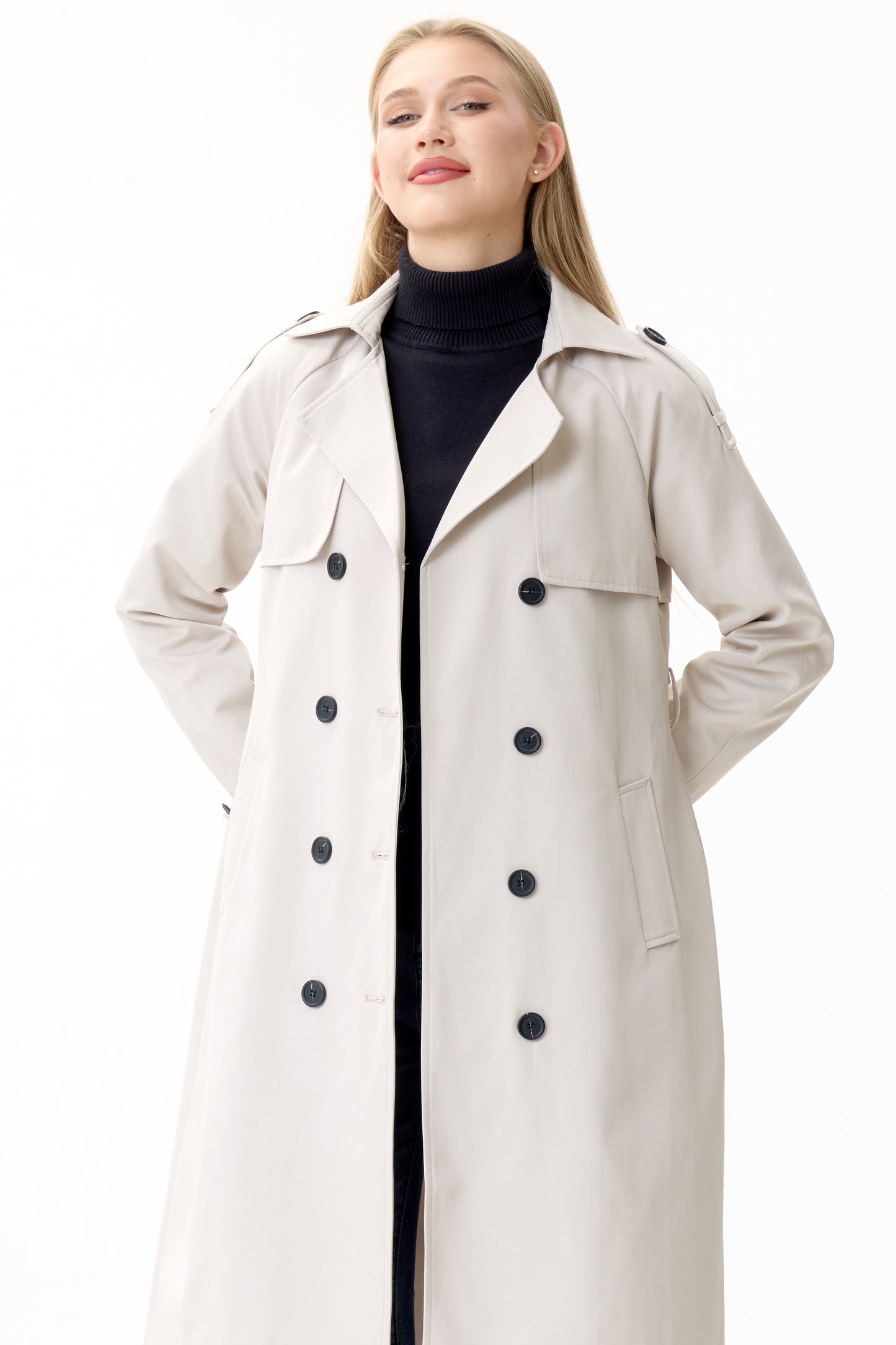 Porcelain Marquise™ Water-Resistant Trench Coat