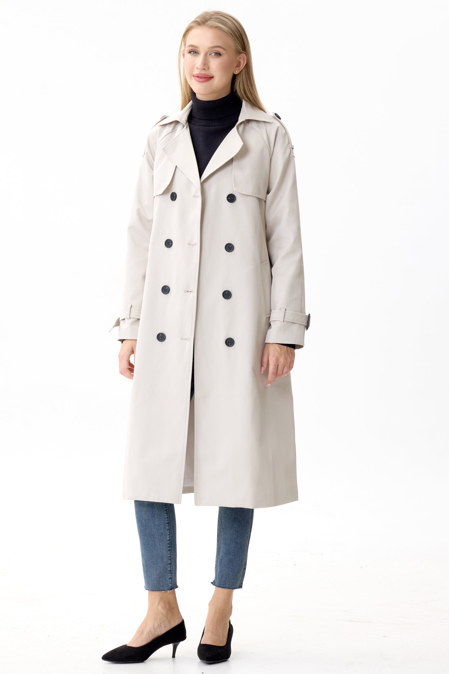 Porcelain Marquise™ Water-Resistant Trench Coat