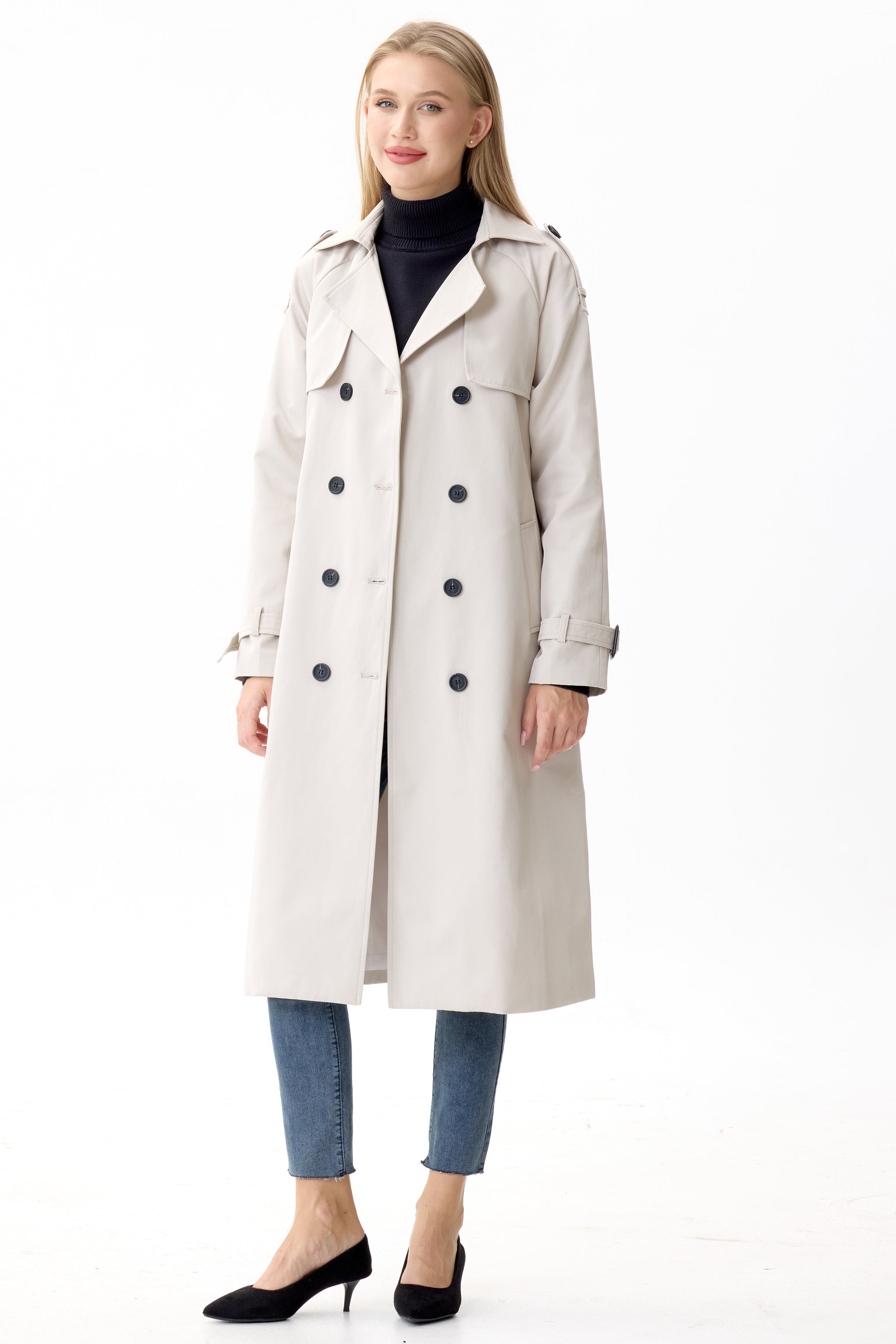 Porcelain Marquise™ Water-Resistant Trench Coat - Crescentt