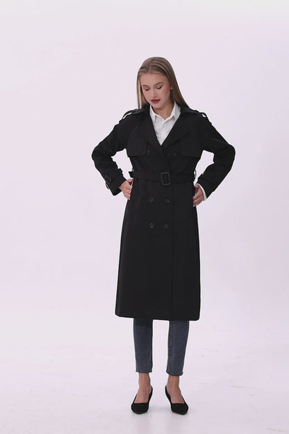 Signature Black Marquise™ Water-Resistant Trench Coat
