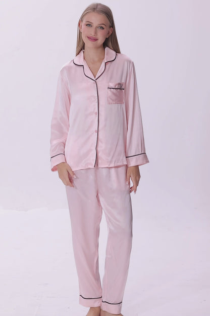 Blush Pink Emery™ Mulberry Silk Pajama Set + Eye Mask + Scrunchie