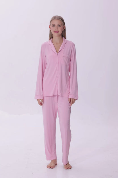 Cherry Blossom Luxe Modal Silk™ Pajama Set – Long Sleeve & Pants