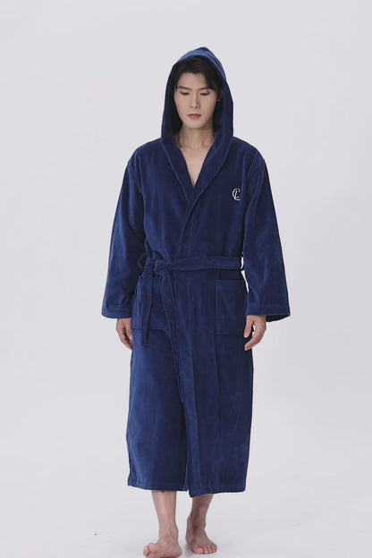 Royal Navy Velvetica™ Hooded Luxury Bathrobe