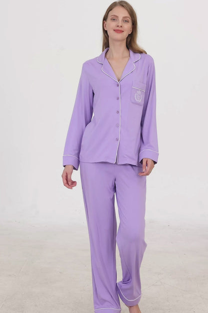 Lilac Bamboo Silk™ Pajama Set – Long Sleeve & Pants