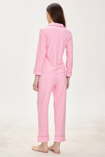 Rosy Ribbon Dreams Ribbed Modal Silk™ Pajama Set – Long Sleeve & Pants