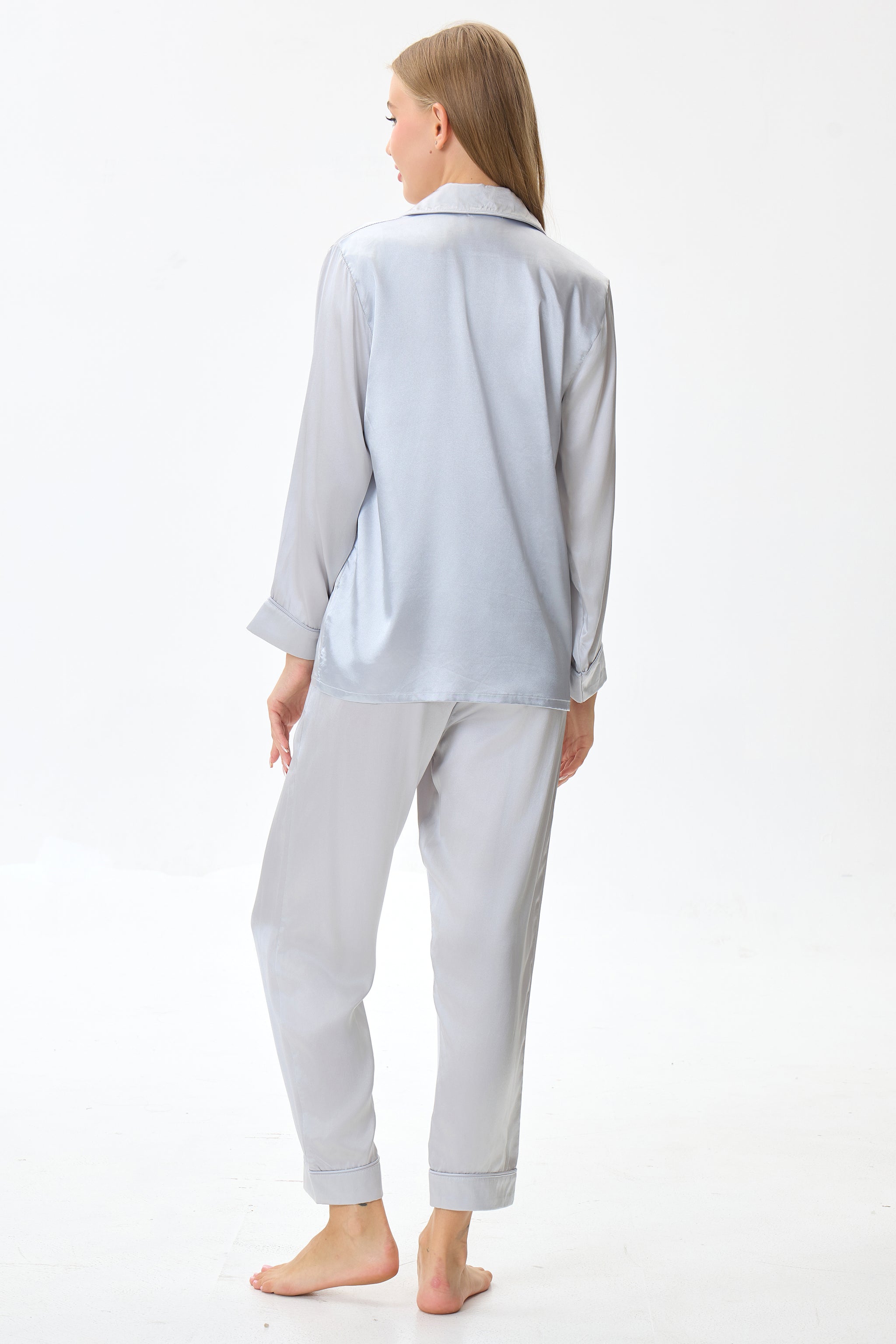 Silver Emery™ Mulberry Silk Pajama Set + Eye Mask + Scrunchie - Crescentt