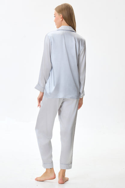Silver Emery™ Mulberry Silk Pajama Set + Eye Mask + Scrunchie