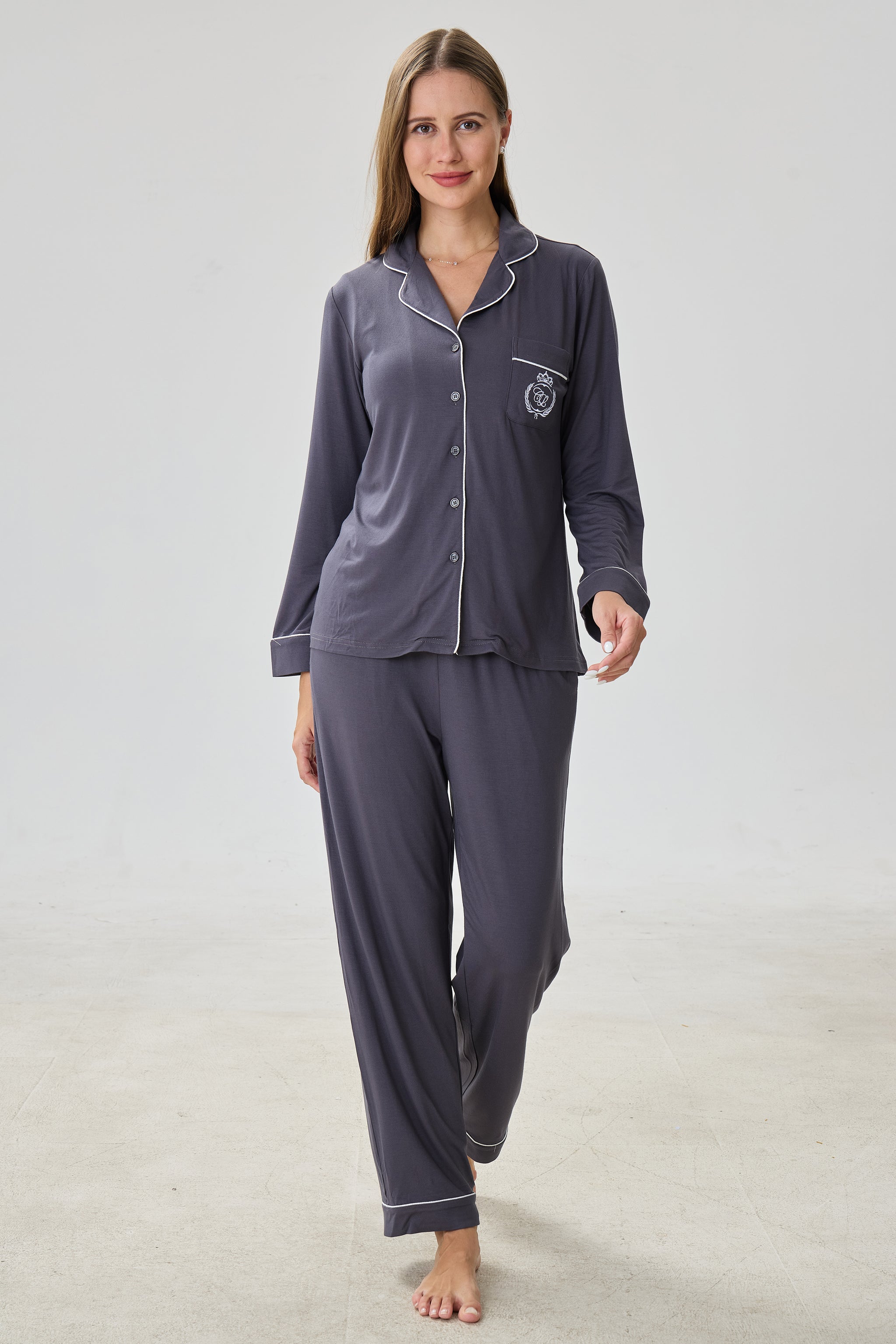 Steel Bamboo Silk™ Pajama Set – Long Sleeve & Pants - Crescentt