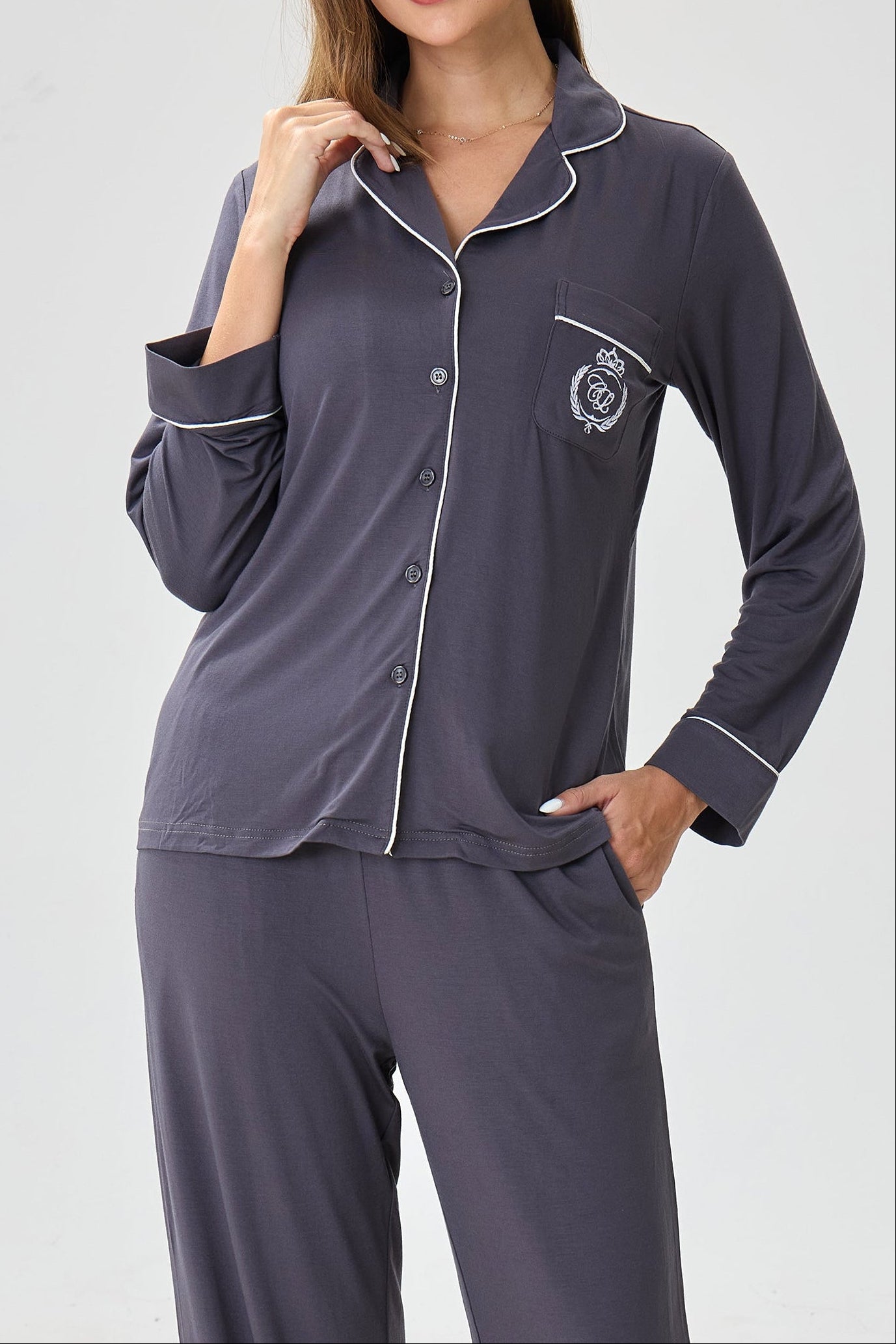 Steel Bamboo Silk™ Pajama Set – Long Sleeve & Pants - Crescentt