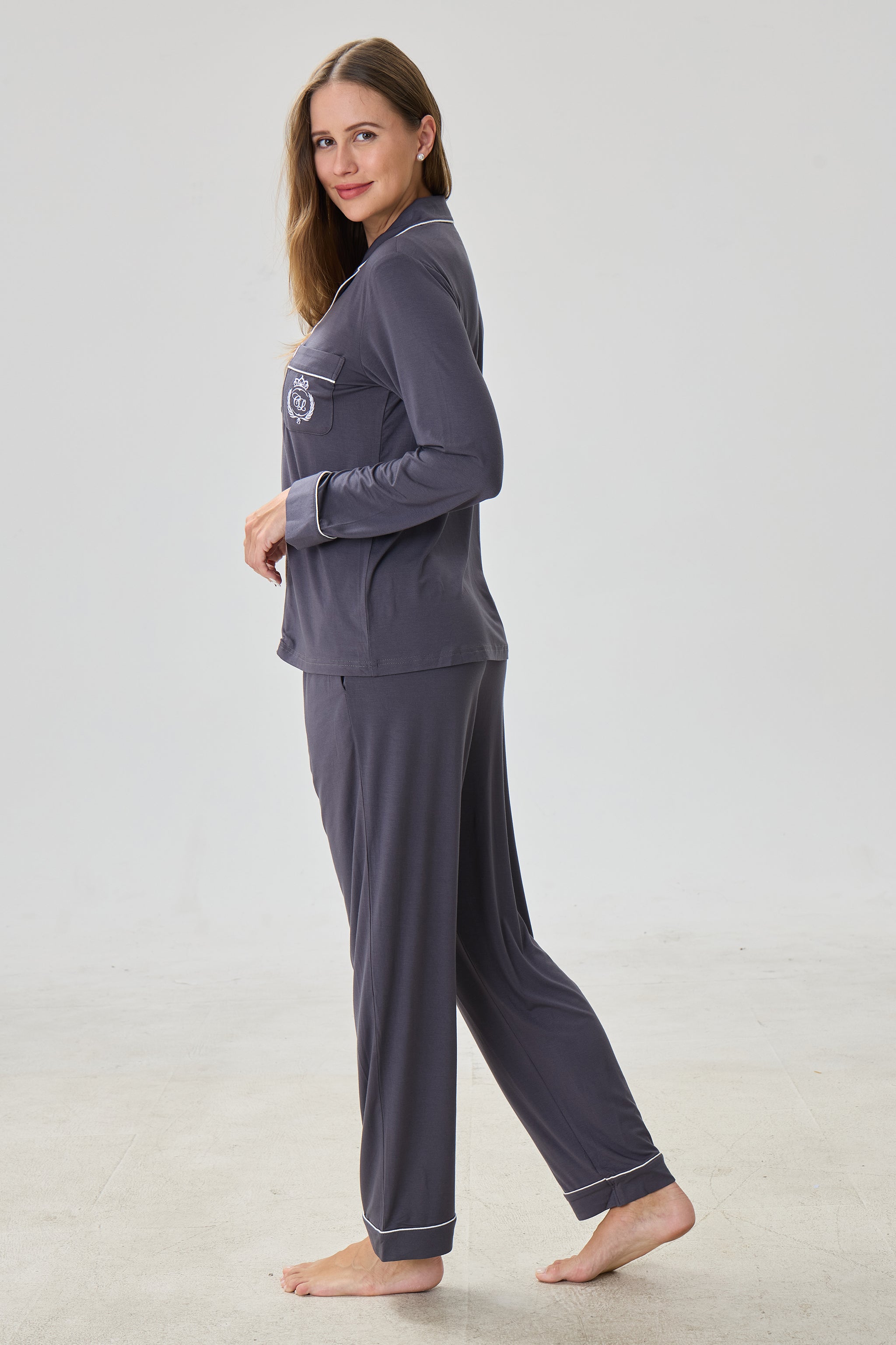 Steel Bamboo Silk™ Pajama Set – Long Sleeve & Pants - Crescentt
