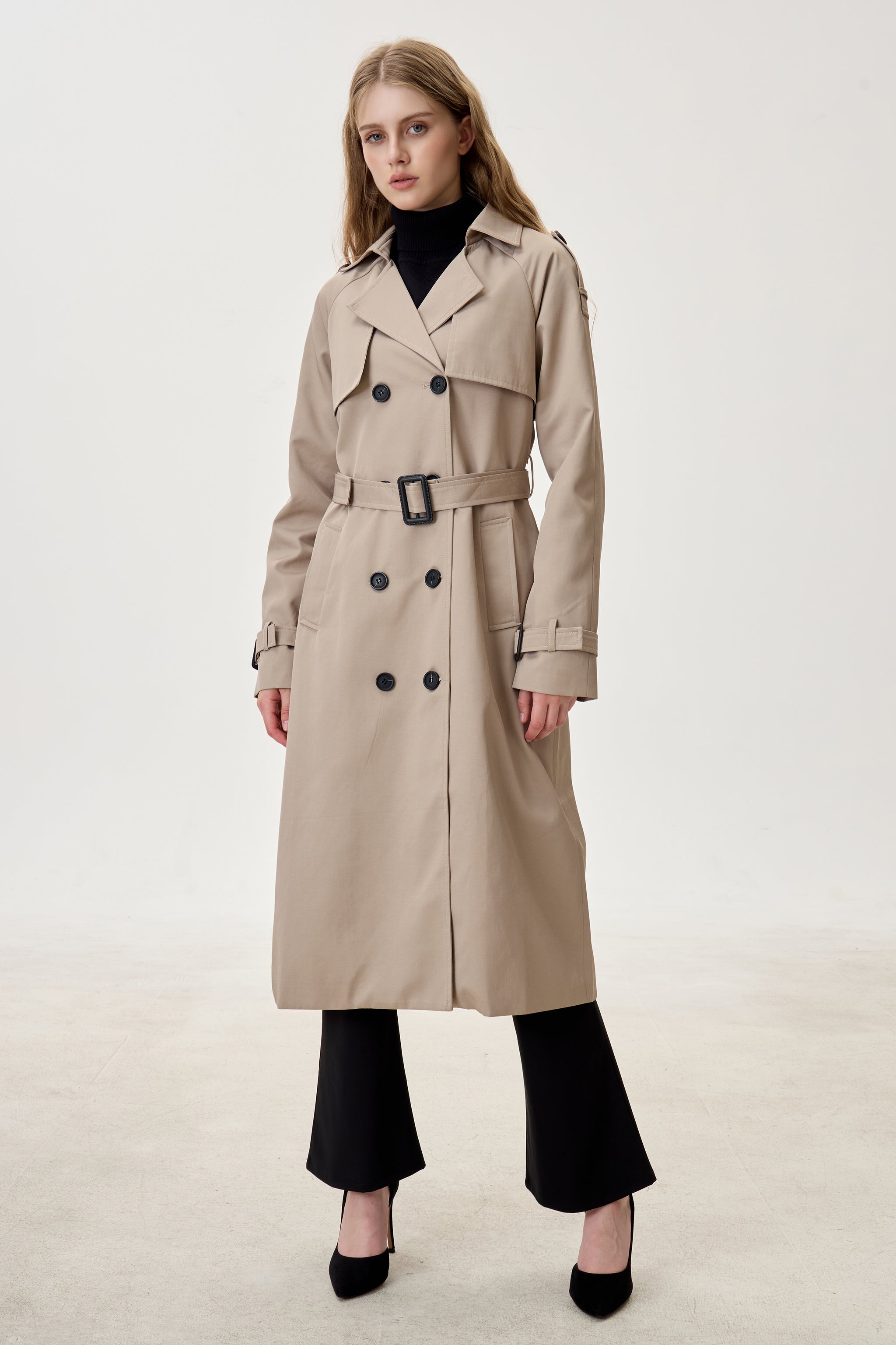 French Taupe Marquise™ Water-Resistant Trench Coat - Crescentt