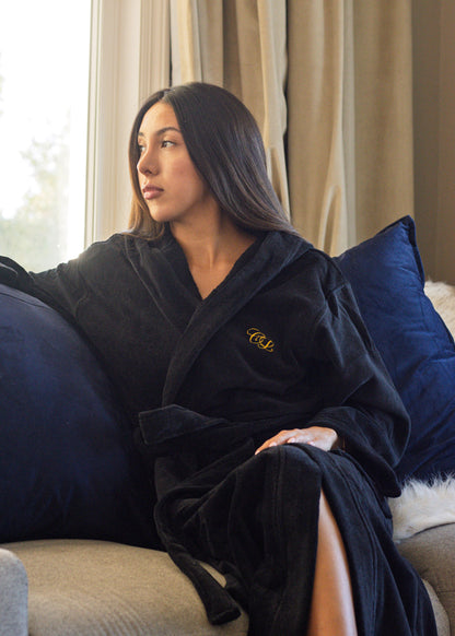 Raven Velvetica™ Hooded Terry Bathrobe