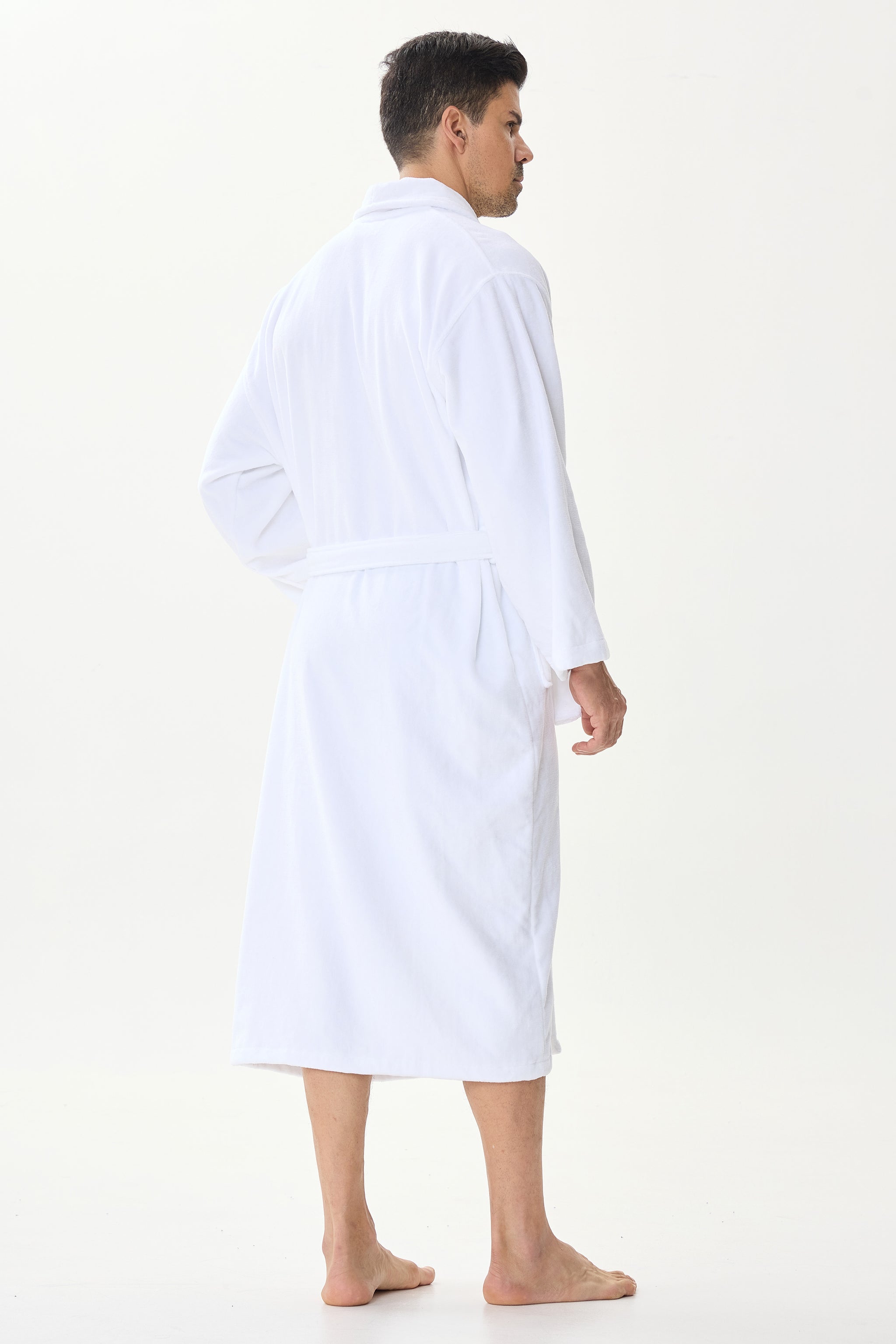 Arctic White Velvetica™ Shawl Luxury Bathrobe - Crescentt