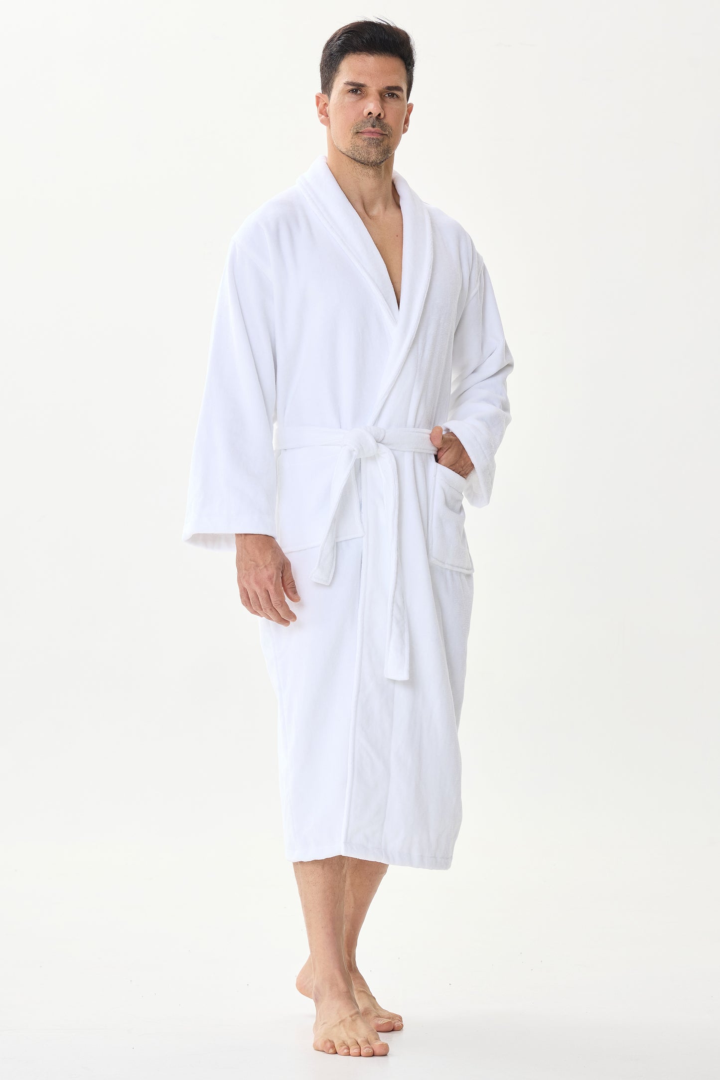 Arctic White Velvetica™ Shawl Luxury Bathrobe
