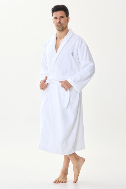 Arctic White Velvetica™ Shawl Luxury Bathrobe