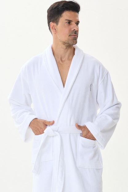 Arctic White Velvetica™ Shawl Luxury Bathrobe