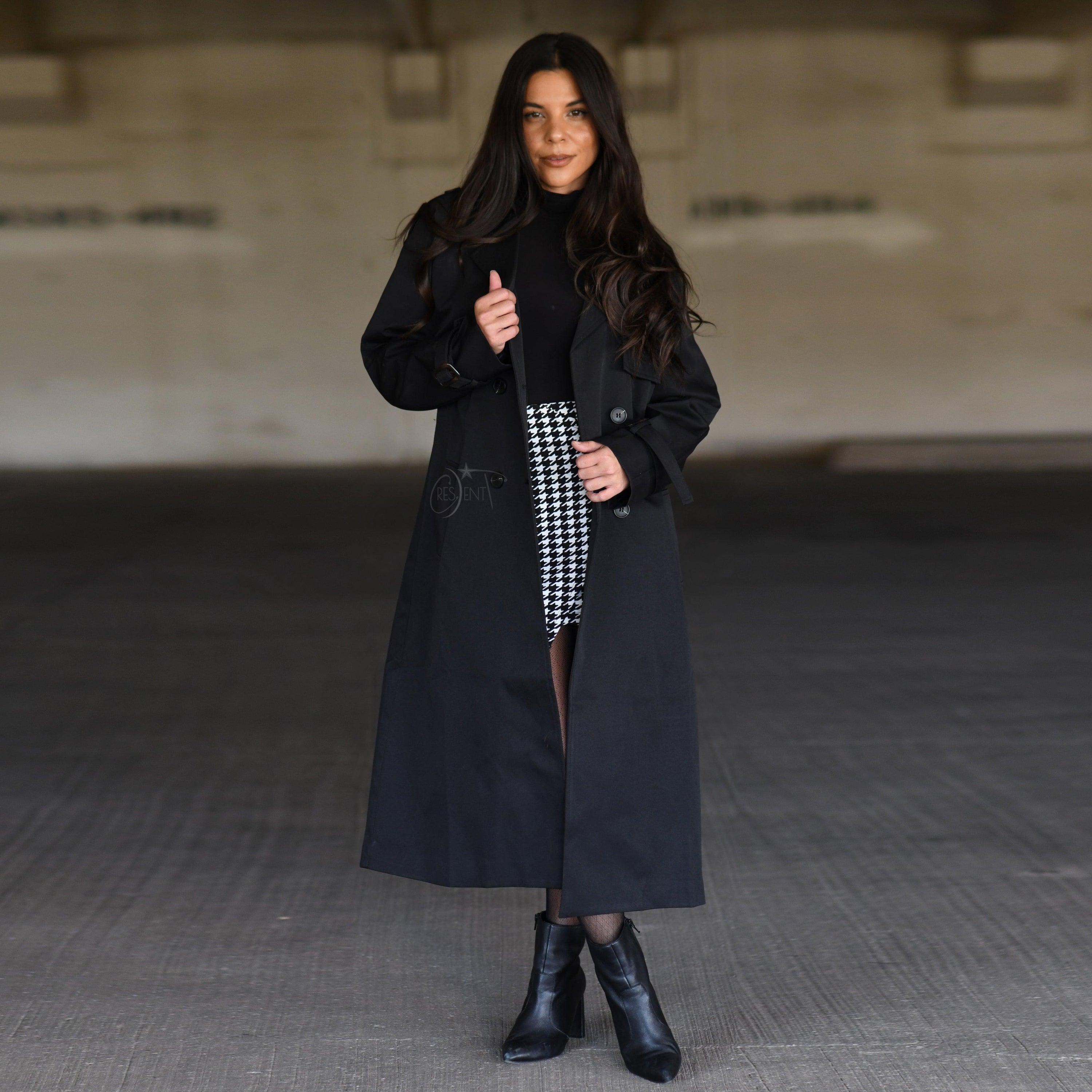 Classic Trench Coat - Black - Crescentt Trench Coat